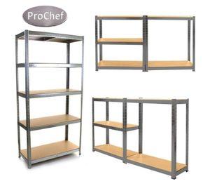 Estante Acero Galvanizado 90x40x180 cm. Cap 875 Kg