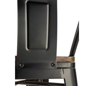 Pack 4 Pisos Bar Tolix Asiento Madera Negro