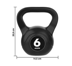 Kettlebell Mancuerna Pesa Rusa Cemento 6 Kg Negro