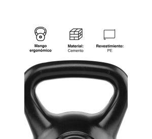 Kettlebell Mancuerna Pesa Rusa Cemento 6 Kg Negro