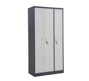 Armario de Acero 90x40x185 cm 7 Espacios 2 Cuerpos 3 Puertas