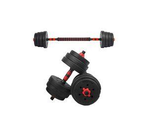 Set de Mancuernas y Barra 30 Kg 2 en 1 Negro
