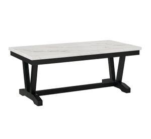 Set Mesa de Centro + Mesa Lateral Mármol Blanco 4931ML