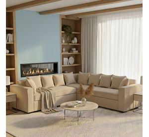 Living 311 Metropolitan Beige claro  Seccional con resortes+ 2 Sitiales