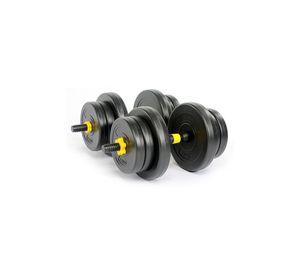 Set Barra y Mancuernas Ajustable 20 Kg Amarillo