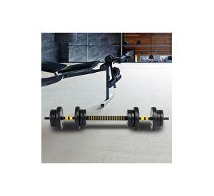 Set Barra y Mancuernas Ajustable 20 Kg Amarillo