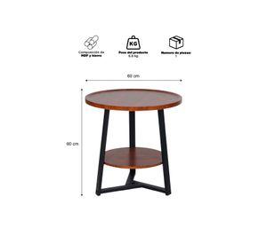 Mesa de Centro Lateral Redonda Café