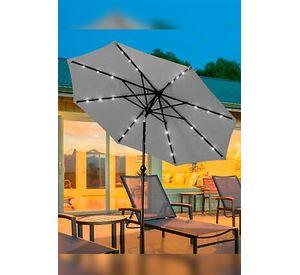 Sombrilla Quitasol Iluminación Solar Beige
