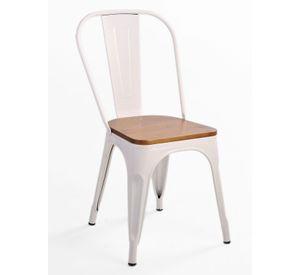 Silla Tolix Vintage Asiento Madera