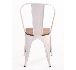Pack 4 Sillas Tolix Asiento de Madera Blanco