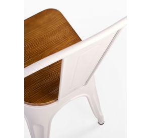 Pack 4 Sillas Tolix Asiento de Madera Blanco