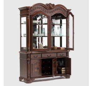 Vitrina Chelsea Tradicional de Madera Clasic Café