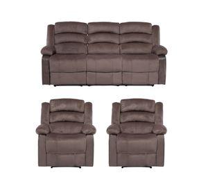 Living Reclinable Sofá 3 Cuerpos + 2 Bergers New Martell SET8040FF