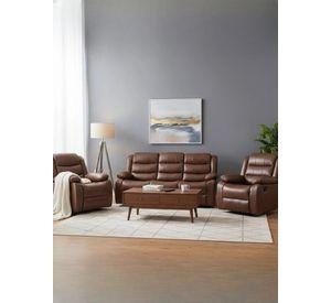 Living Sofá 3 Cuerpos Reclinable Roma + 2 Bergers Reclinables PU