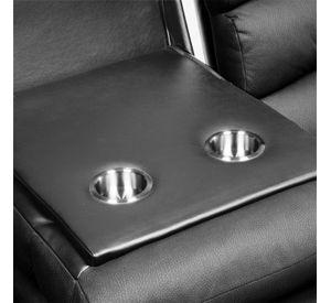 Sofá 3 Cuerpos Reclinable Eléctrico Moderno Negro New Praga 8041SFFPW