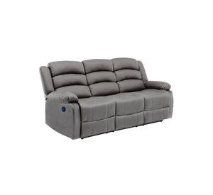 Sofá 3 Cuerpos Reclinable Eléctrico Moderno Negro New Praga 8041SFFPW