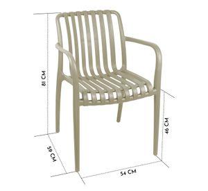 Pack 4 Sillas Terraza Plástica Giza Taupe