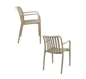 Pack 4 Sillas Terraza Plástica Giza Taupe