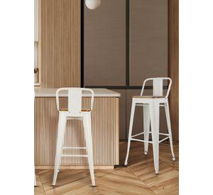 Piso Bar Tolix Taburete Asiento Madera