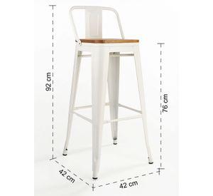 Piso Bar Tolix Taburete Asiento Madera
