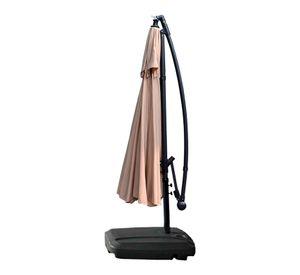 Quitasol lateral Bávaro beige + base de agua cuadrada 60 Kg