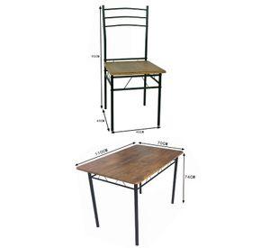 Juego de comedor 4P Capri Negro 74x70x110 cm