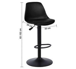 Pack 2 Silla Alta Bar Orlando T - All Black