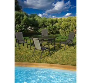 Pack 4 Sillas de Terraza Textileno y Acero Café