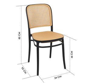 Pack 4 Sillas Terraza Plástica Cairo Negra/Beige