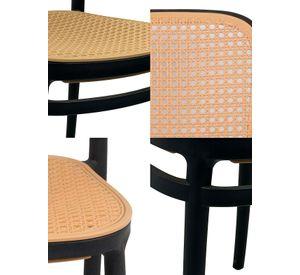 Pack 4 Sillas Terraza Plástica Cairo Negra/Beige