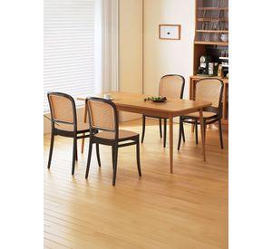 Pack 4 Sillas Terraza Plástica Cairo Negra/Beige