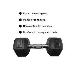 Mancuerna Hexagonal 12,5 Kg Negro