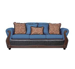 Juego de Living 3 2 1 1 Gran Columbia Azul Negro