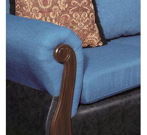 Juego de Living 3 2 1 1 Gran Columbia Azul Negro