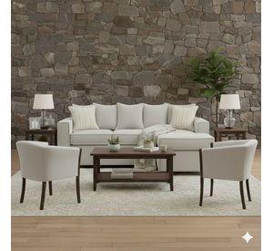 Living 311 Havanna gris seccional 3 cuerpos con resortes + 2 sitiales