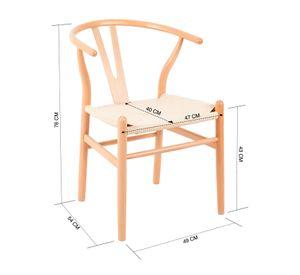 Pack 2 Sillas Comedor Novahus Wishbone Natural Beige