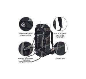 MOCHILA CAMPING 65L NEGRO