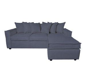 Sofa Intercambiable Baco 5 Cuerpos Gris Azul Resorte Pocket