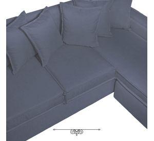 Sofa Intercambiable Baco 5 Cuerpos Gris Azul Resorte Pocket