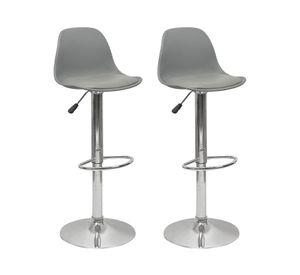 Pack 2 Sillas Altas Bar Taburete Orlando-T Gris