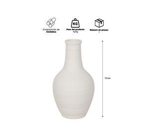 Florero Cerámica Blanco 17cm