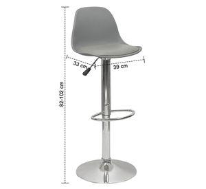 Pack 2 Sillas Altas Bar Taburete Orlando-T Gris