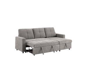 Sofá Cama 3 Cuerpos Gris 216x106x91cm Almacenaje