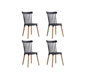 Pack 4 Sillas Clásicas Comedor Negro