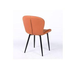 Pack 2 Sillas de Comedor PU Café Patas Metálicas