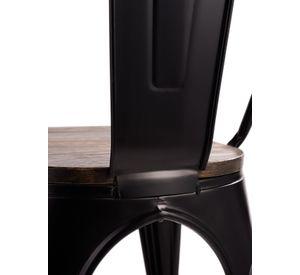 Pack 4 Sillas Tolix Vintage Asiento Madera Negro