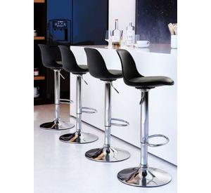 Pack 2 Sillas Altas De Bar Taburete Orlando-t Negro