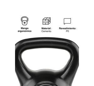 Kettlebell Mancuerna Pesa Rusa Cemento 8 Kg Negro