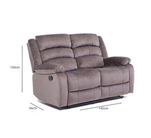 Sofá 2 Cuerpos Reclinable Moderno Café New Martell