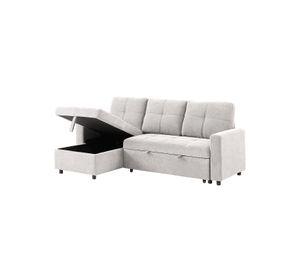 Sofá Cama 3 Cuerpos Beige 216x106x91cm Almacenaje